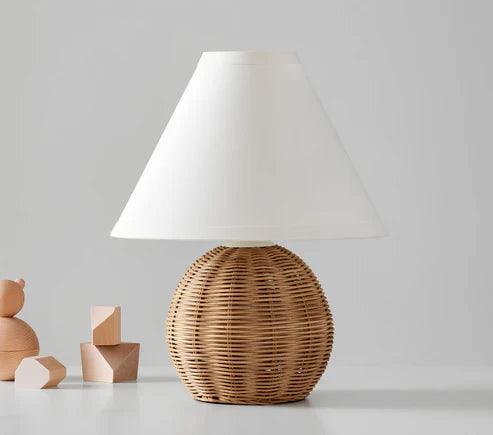 Rattan Table lamp for Living room | Bamboo Bedside table lamp | Cane Table lamp -Taara