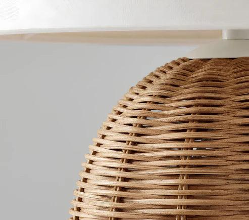 Rattan Table lamp for Living room | Bamboo Bedside table lamp | Cane Table lamp -Taara