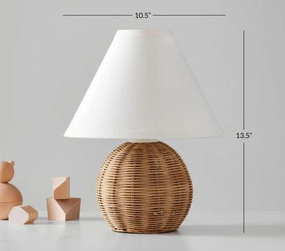 Rattan Table lamp for Living room | Bamboo Bedside table lamp | Cane Table lamp -Taara