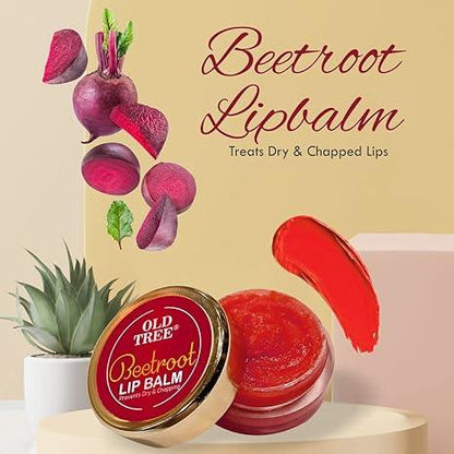 Old Tree Beetroot Lip Balm (8g) - Moisturizing Lip Balm for Dry and Chapped Lips