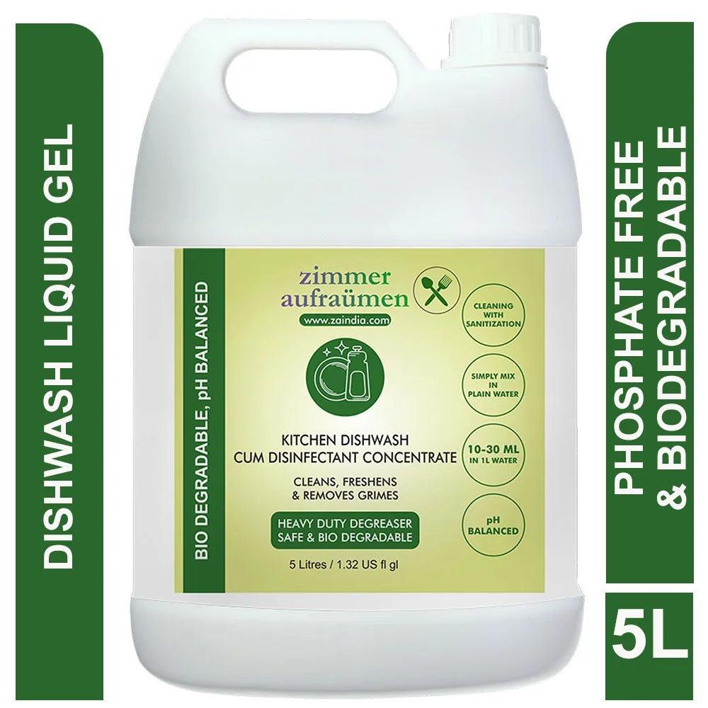 Zimmer Aufraumen Manual Dishwashing (Lemon) Liquid Detergent-5 Liters