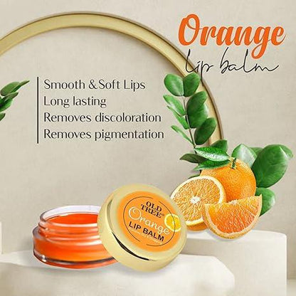 Old Tree Orange Lip Balm for dry and chapped lips 8gm.