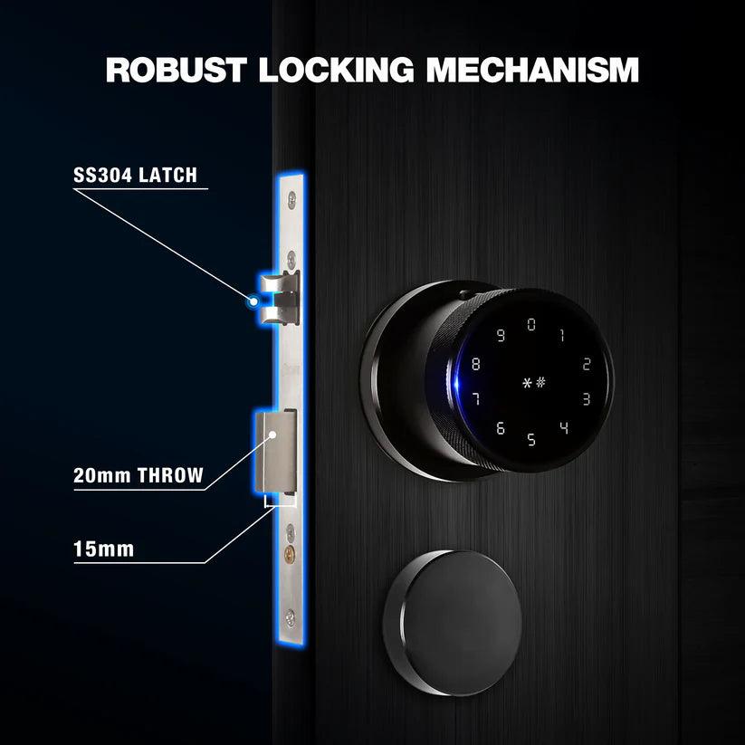 Ozone Oracle Smart Lock with 5-way Unlock for Internal Doors | Free Installation | Door Thickness: 35-65 mm Wooden Smart Locks