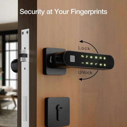 Ozone Trinity-R Smart Lock with 4-way Unlock for Internal Doors | Free Installation | Door Thickness: 35-65 mm Wooden & Metal Smart Locks