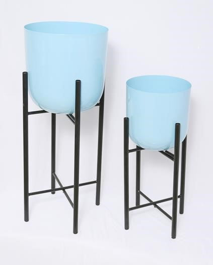 Metaledge Sky Blue Planter-Set/2