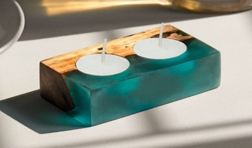 Wooden tea light  holder- CH0039