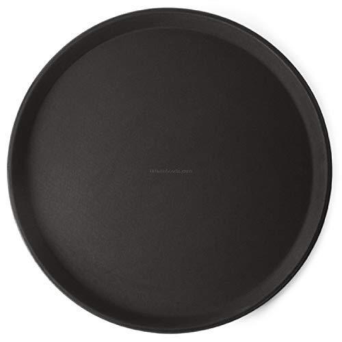 Raincart Imported Round Serving Plastic, Rubber Lined Black Non Slip Tray, 1 Piece