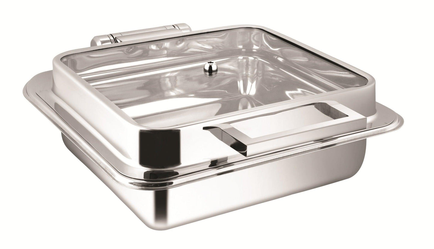 Chafing Dishes - Square Full Glass Lid Induction Top Chafer - 7 Litres (Code: CD07)