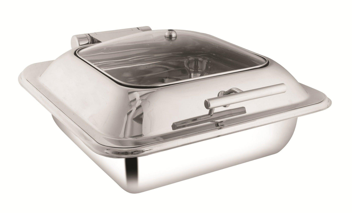 Chafing Dishes - Square Half Glass Lid Induction Top Chafer - 7 Litres (Code: CD08)