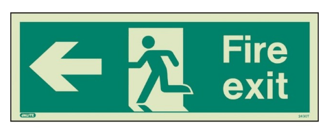 Photoluminescent Fire Exit Sign