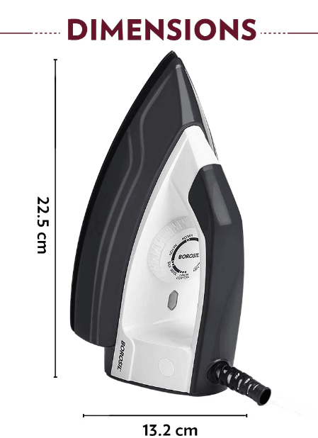 Borosil Glider Dry Press Iron Dry Iron, 1000 W