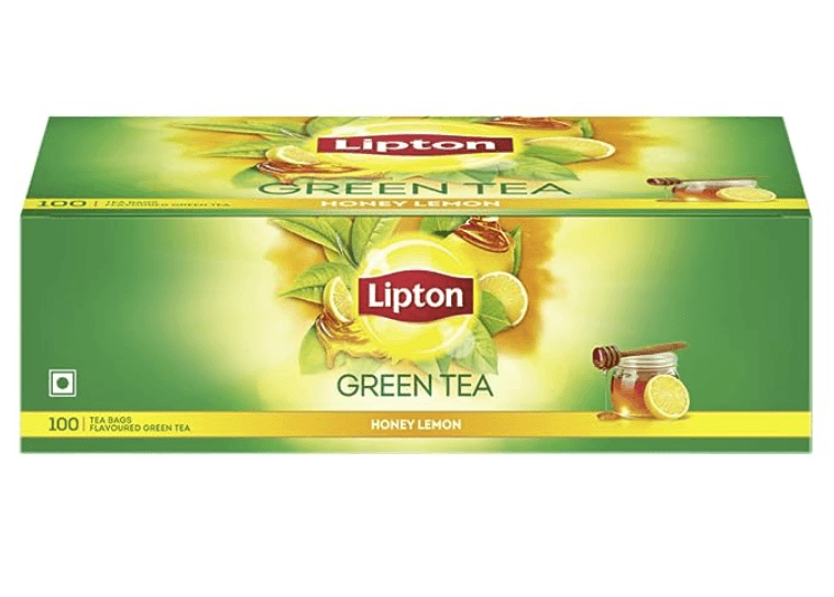 Lipton Honey Lemon Green Tea Bags 100 pcs, All Natural Flavour, Zero Calories - Improves Metabolism & Reduces Waist