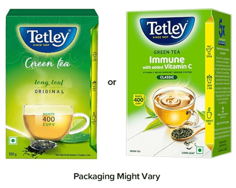 Tetley Green Tea Immune With Added Vitamin C, Classic Green Tea, Makes 400 Cups, Long Leaf Tea, 5x Antioxidants As An Apple, 500g