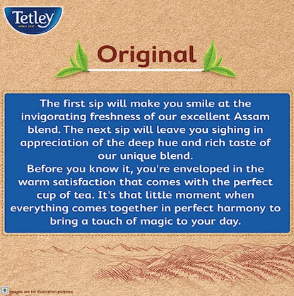 Tetley | Original | Rich Taste of Assam Tea |100 Tea Bags | 1.7g Each