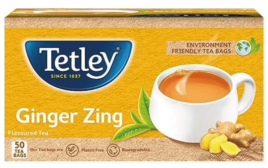 Tetley | Ginger Zing Flavoured Chai | Black Tea | 50 Tea Bags