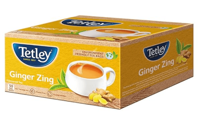 Tetley | Ginger Zing Flavoured Chai | Black Tea | 50 Tea Bags