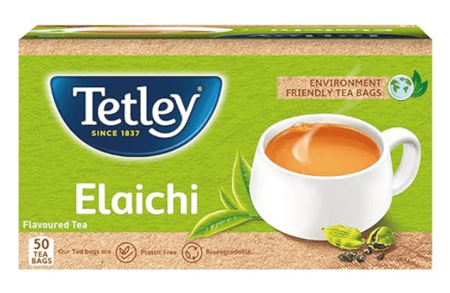 Tetley | Elaichi Flavoured Chai | Black Tea | 50 Tea Bags, 100 Grams