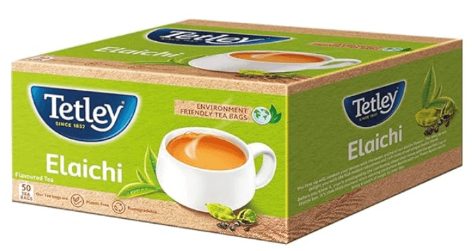 Tetley | Elaichi Flavoured Chai | Black Tea | 50 Tea Bags, 100 Grams