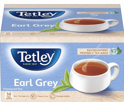 Tetley Earl Grey, Flavoured Tea, Rich Assam Blend, 50 Tea Bags, 100Gm (2Gx50) - Black Tea