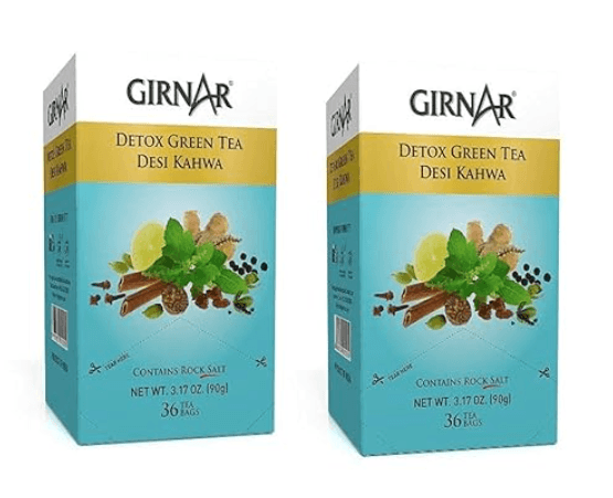 Girnar Green Tea, Desi Kahwa, 36 Tea Bags (Pack Of 2), 0.09 Kg