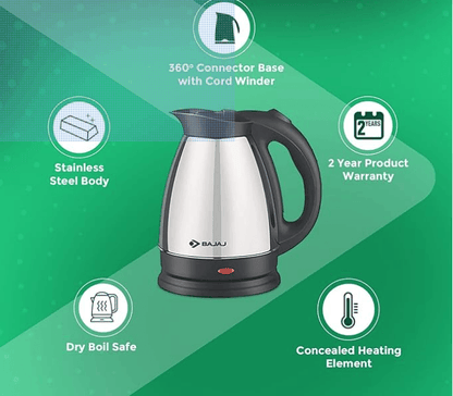 Bajaj Majesty KTX 15 1.7 Litre Kettle (Black and Silver)