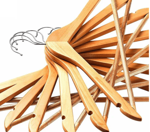 Extra Strong Wooden Hangers For Suits | Wooden Hanger for Clothes Pack Of 24