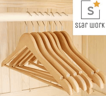 Extra Strong Wooden Hangers For Suits | Wooden Hanger for Clothes Pack Of 24