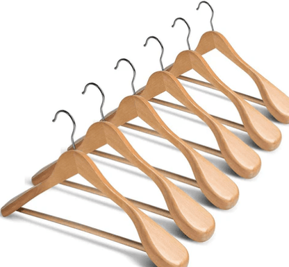 Home Deluxe Curved Solid coat Hangers with Anti-Slip Bar Pack Of 24