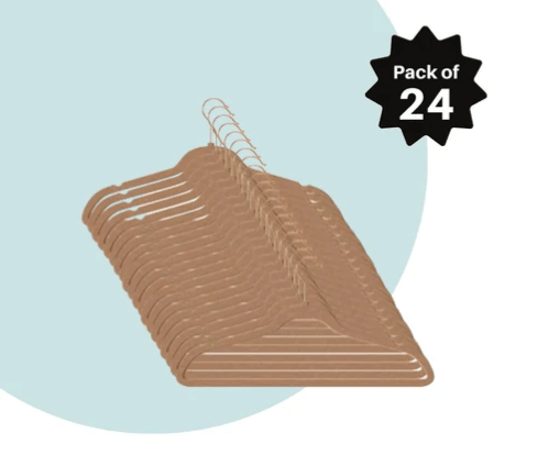 Ultra Thin Space Saving Premium Velvet Hangers | ABS Plastic Hanger Pack Of 24