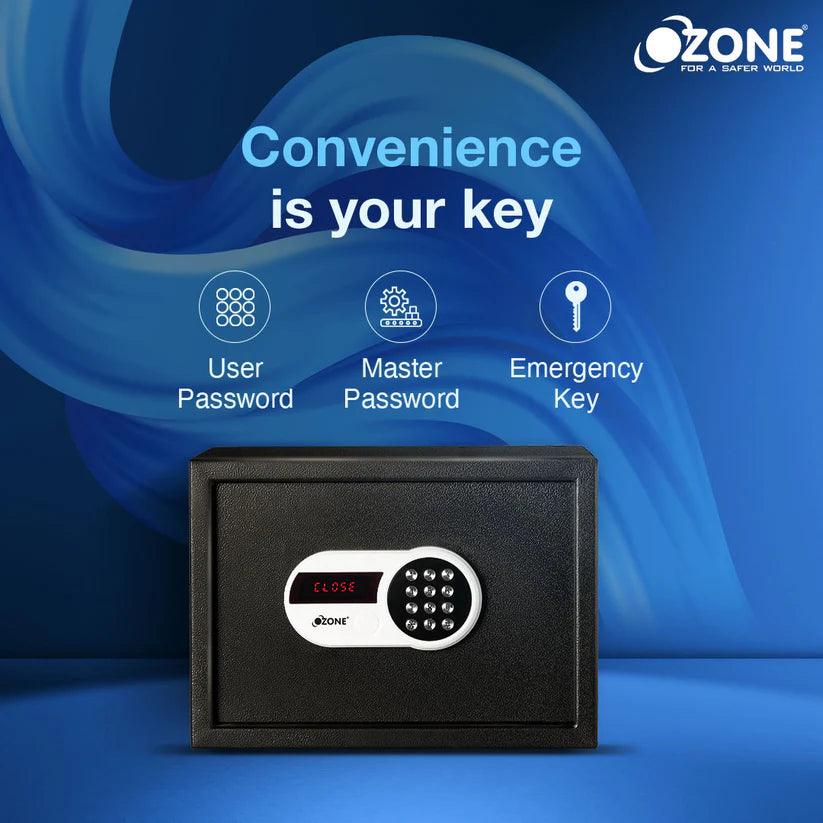 Ozone Digital Safe for Homes & Offices | 2-way Access | Password & Emergency Key (15.9 Ltrs.)