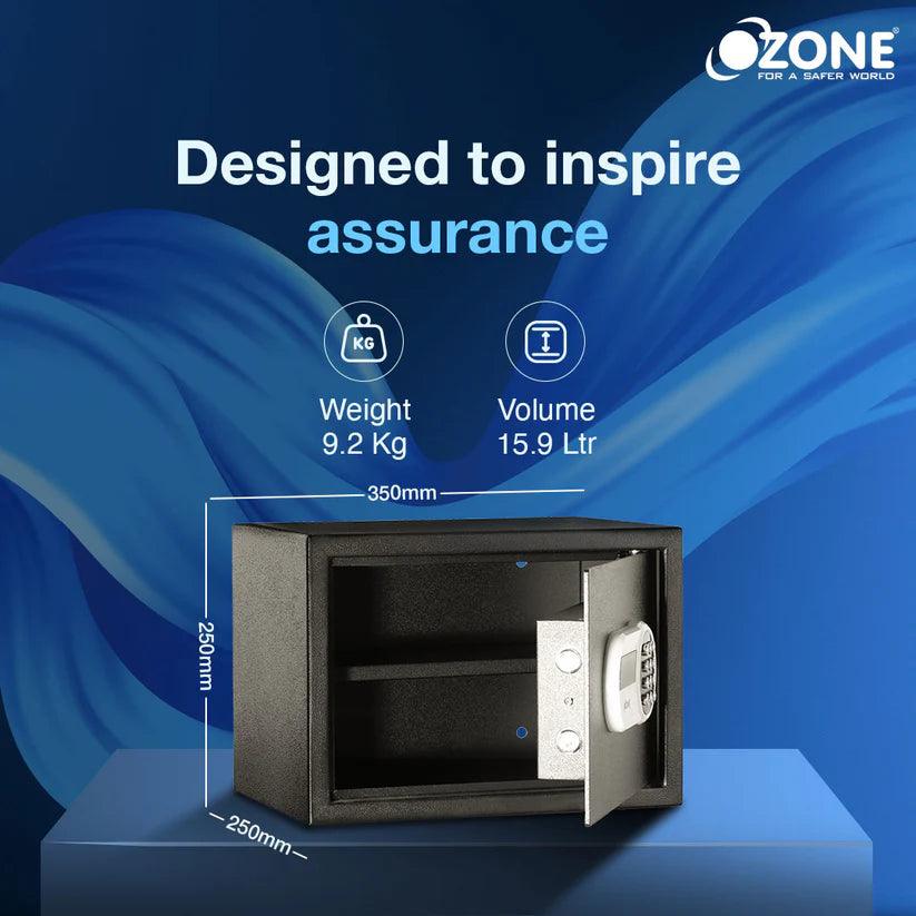 Ozone Digital Safe for Homes & Offices | 2-way Access | Password & Emergency Key (15.9 Ltrs.)