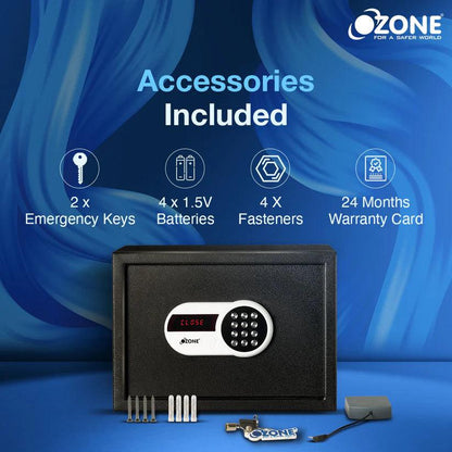 Ozone Digital Safe for Homes & Offices | 2-way Access | Password & Emergency Key (15.9 Ltrs.)