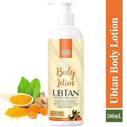 Old Tree Ubtan Body Lotion (500 ML) for Women and Men - Nourishing Body Lotion for Natural Glow, Brightens Skin and Deep Moisturizer