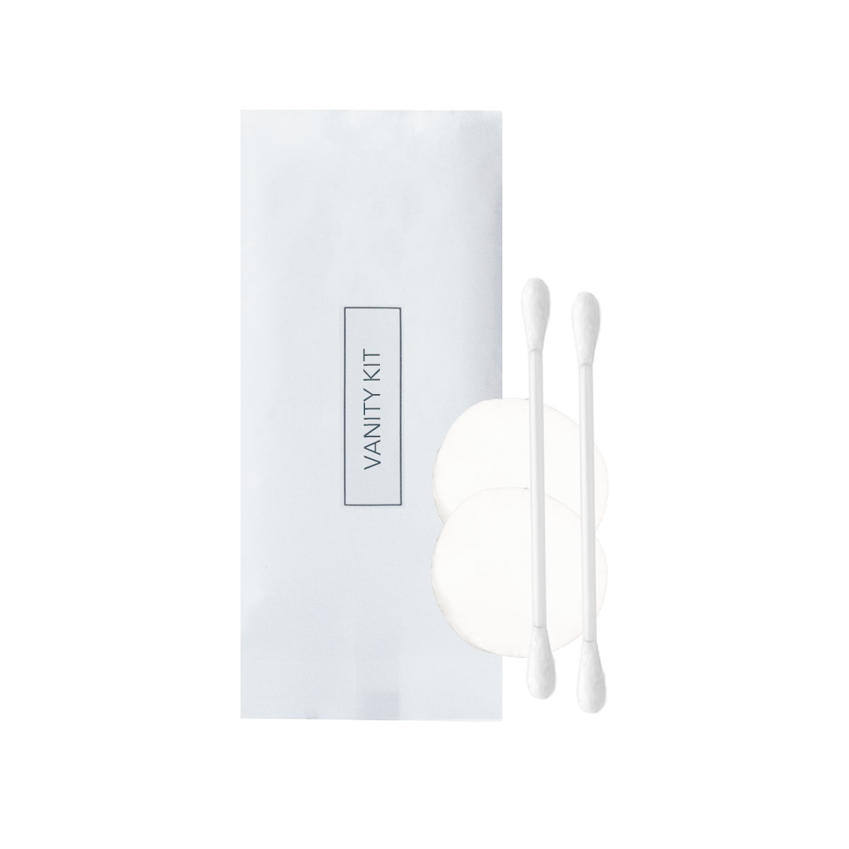 Dry accessories-Vanity Kit -2 Cotton Pads + 2 Paper Ear Buds-Paper Pouches