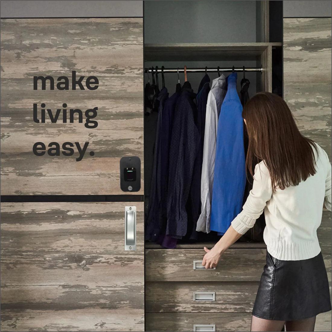 Yale Fingerprint Digital Wardrobe Lock for Openable Door- Mounted- Black