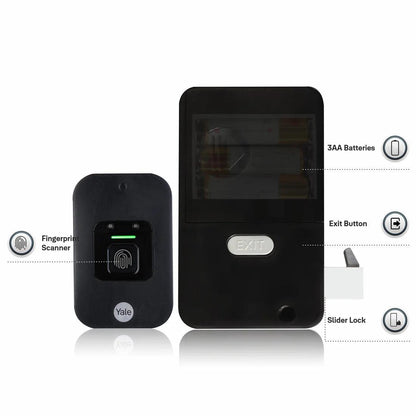 Yale Fingerprint Digital Wardrobe Lock for Openable Door- Mounted- Black