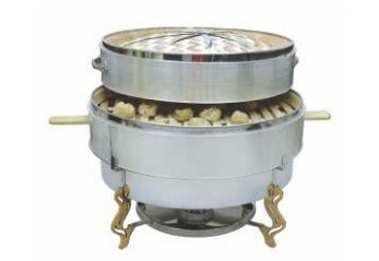 Snack Serving -Dimsum Steamer With Brass Leg