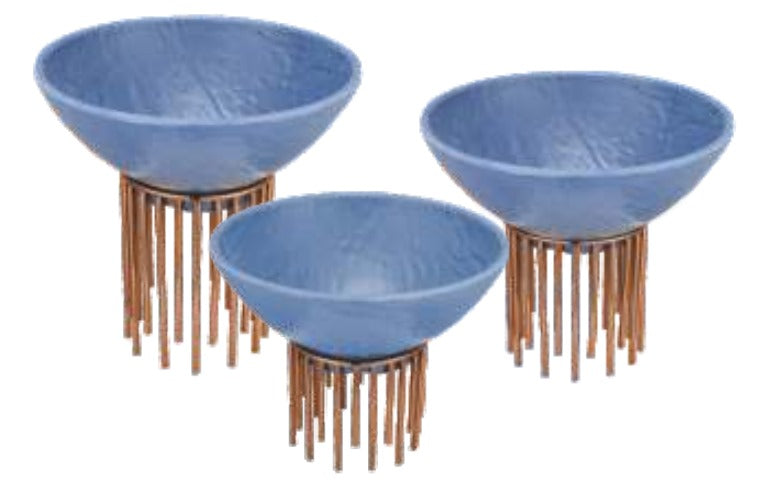 Thea -Thea blue bowl with rose gold stand