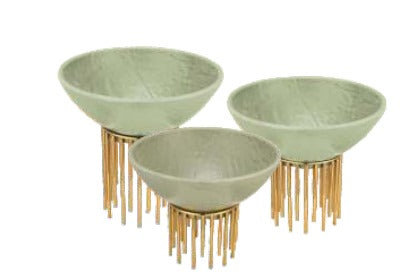 Thea-Thea green bowl with gold stand