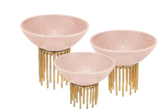 Thea-Thea Pink Bowl with Gold Stand