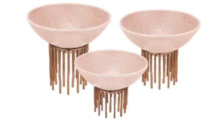 Thea-Thea Pink Bowl with Rose Gold Stand