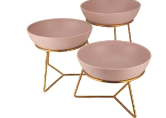 Xenia Pink Bowl with Gold Stand