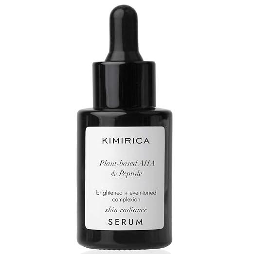 Kimirica Skin Radiance Face Serum with 100% Plant-based AHA & Peptide for Youthful Glow, Even-Toned Skin & Dark Circle & Spots, For Glowing Skin 100% Vegan 30ml