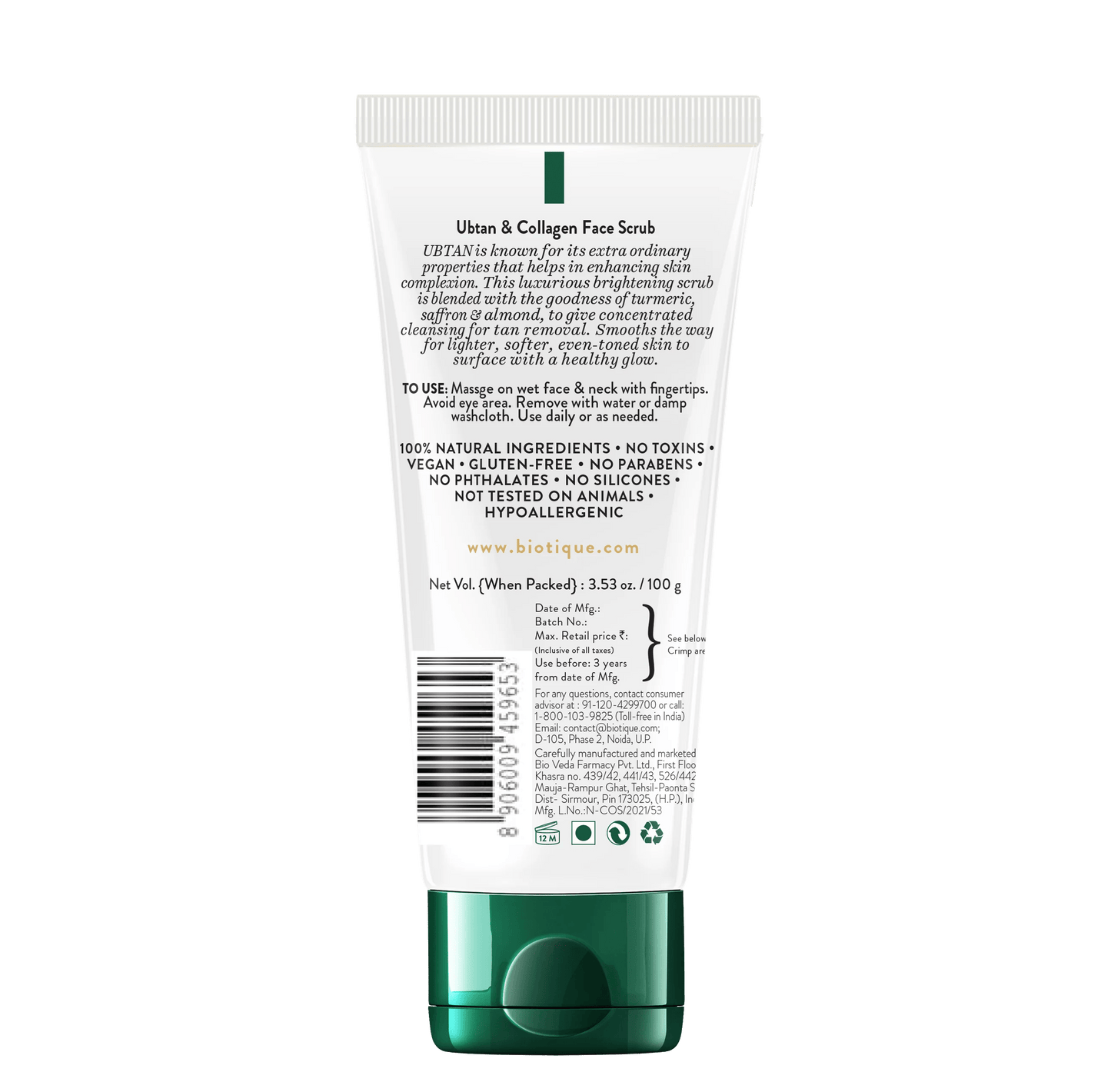 Biotique Ubtan & Collagen Face Scrub  100g