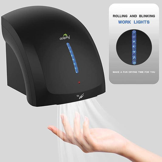 Dolphy Black Unique Design Two Waves Automatic Hand Dryer