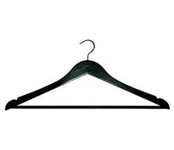 Natural Plastic Black Chrome Wooden Hanger, For Hotels