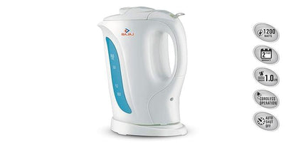 Bajaj 1-Litre 1200-Watt Cordless Kettle, White