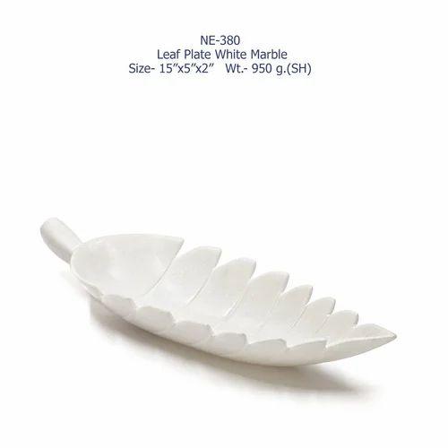 Stoneware - leaf plate small white