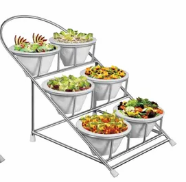 Buffet Elevations - 3 Tier Escalating Stand With 6 Bowls