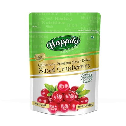 Happilo Premium Californian Dried and Sweet Sliced Cranberries, 200 g